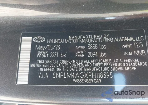 2023 Hyundai Elantra Sel из США, поврежденный, VIN 5NPLM4AGXPH118395